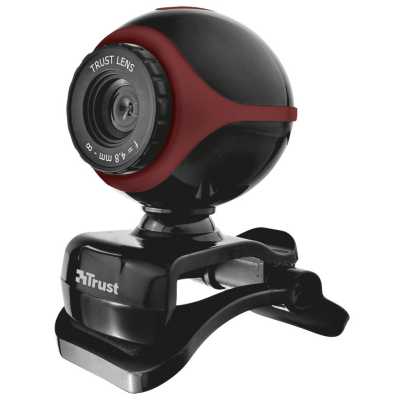 Trsut Exis Webcam 640x480 Usb 20 Negra Roja